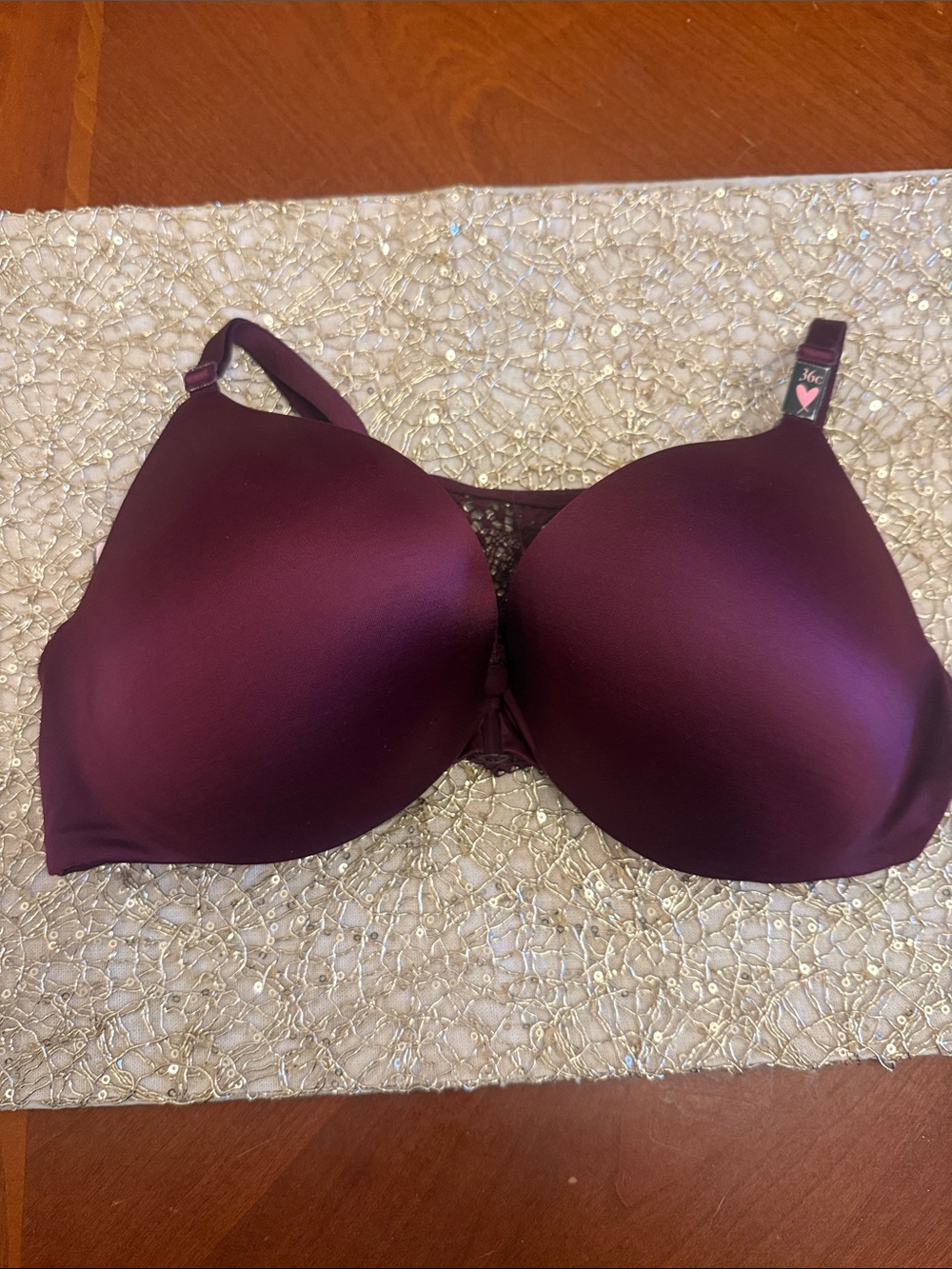 Victoria's Secret Plum T-Shirt Bra with Lace Racerback